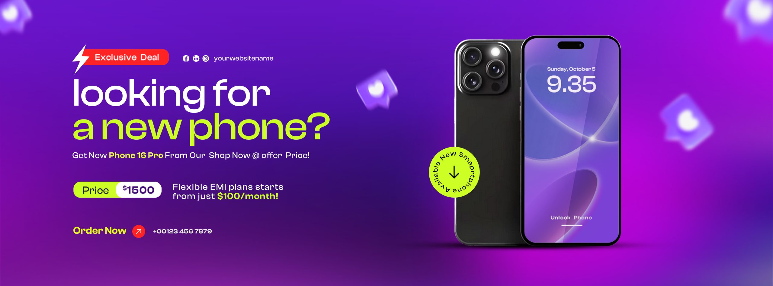 New Smartphone Social Media Cover Design Template